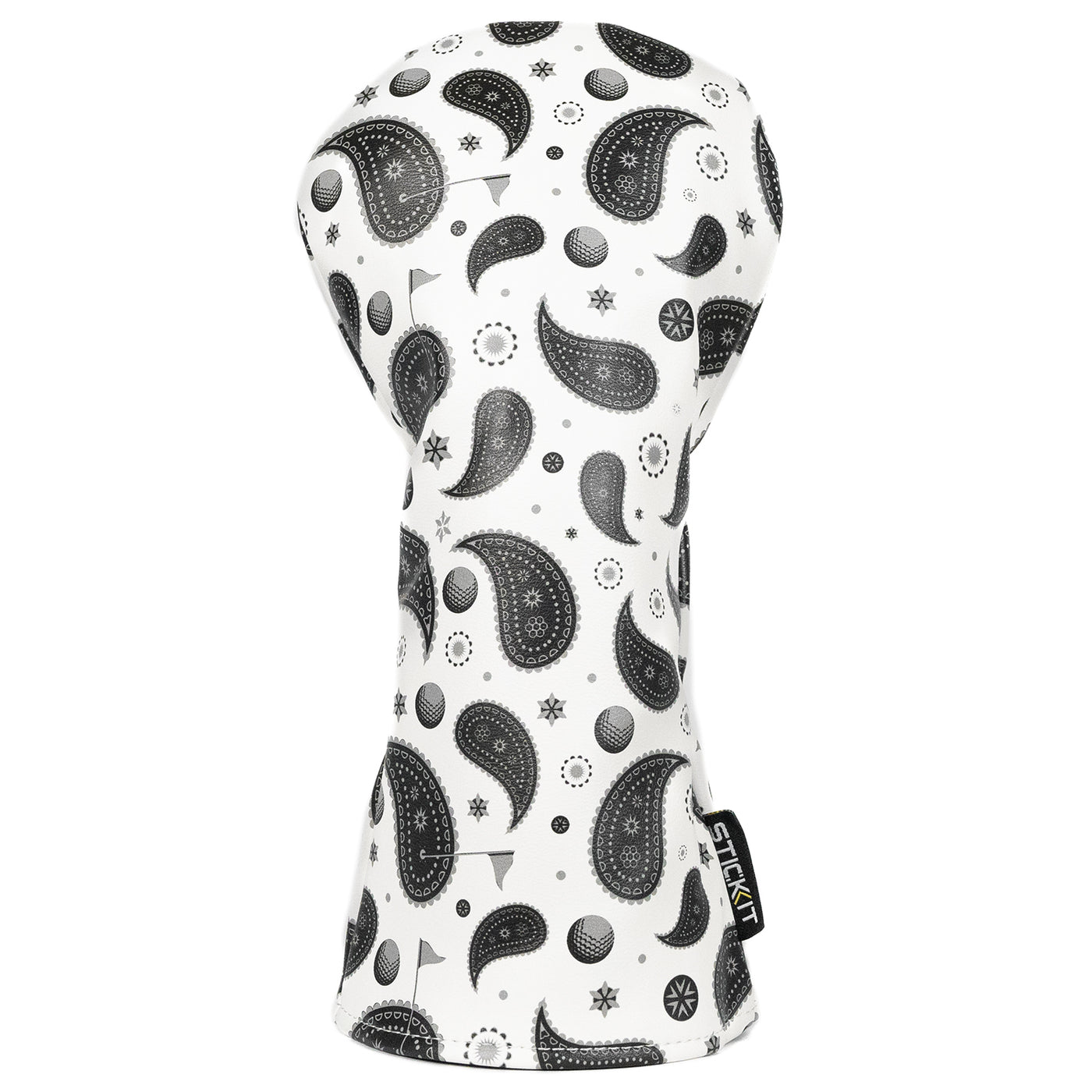 Black and white paisley pattern oven mitt made of durable cotton, adding style and protection to your kitchen.