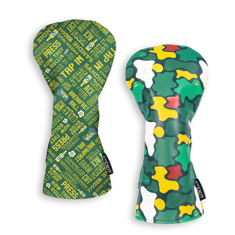 Green camouflage and yellow print oven mitts, textured silicone material, heat-resistant, stylish kitchen accessory.