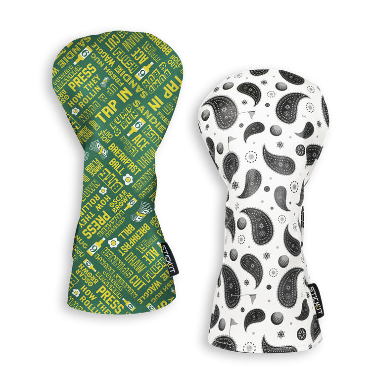 Green and white paisley print oven mitt set, cotton fabric, modern design, heat-resistant, perfect for baking.